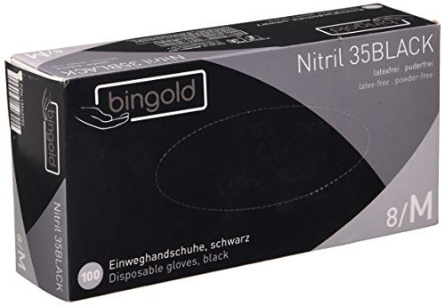 Bingold Handschuhe Nitril Black M, 100 Stück