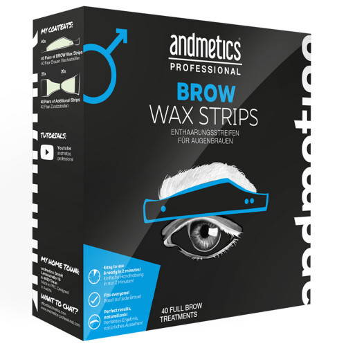andmetics Brow Wax Strips Men 40 Stück